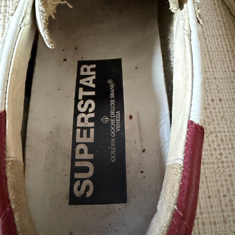 Golden Goose Superstar White & Red Sneakers - size 8 - Picture 10 of 10